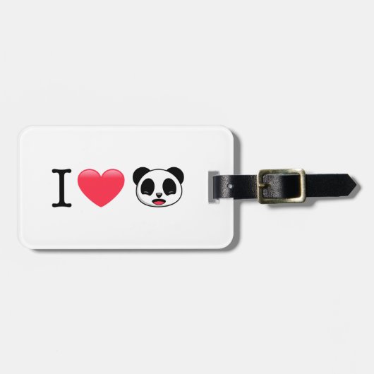 Ich höre Panda auf Weiß Gepäckanhänger (Vorderseite horizontal)