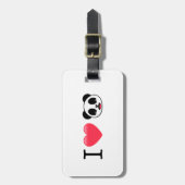 Ich höre Panda auf Weiß Gepäckanhänger (Vorderseite vertikal)