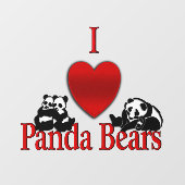 Ich höre Panda Bears Fensteraufkleber (Blatt)