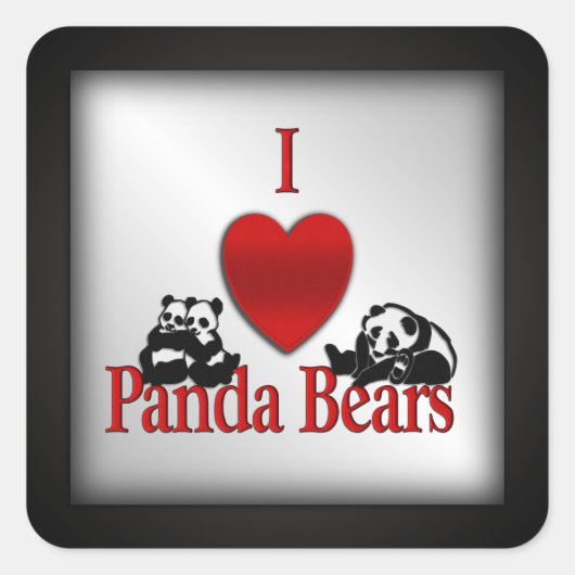 Ich höre Panda Bears Quadratischer Aufkleber (Vorderseite)