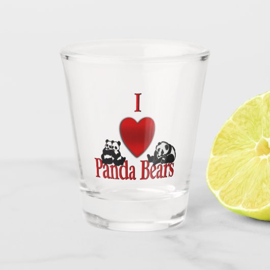 Ich höre Panda Bears Schnapsglas (Vorderseite)