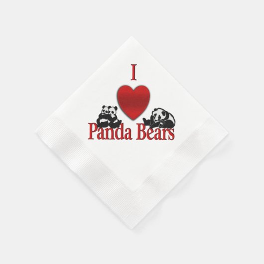 Ich höre Panda Bears Serviette (Ecke)