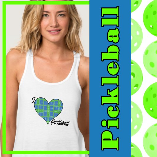 Ich höre Pickleball Blue & Green Pickleball Courts Tank Top
