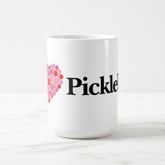 Ich höre Pickleball gefüllt Herz Rosa und Rot Kaffeetasse (Mittel)