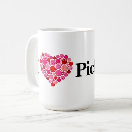 Ich höre Pickleball gefüllt Herz Rosa und Rot Kaffeetasse (Vorderseite Links)