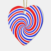 Ich höre rot, weiß und blau keramikornament (Links)