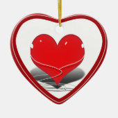 Ich höre (Rotes Herz) Keramikornament (Vorne)