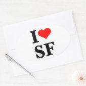 Ich höre San Francisco Ovaler Aufkleber (Umschlag)