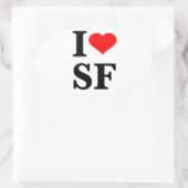 Ich höre San Francisco Ovaler Aufkleber (Tasche)