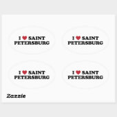 Ich höre Sankt Petersburg Russland Ovaler Aufkleber (Blatt)