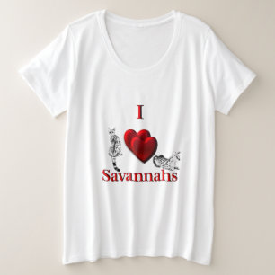 Ich höre Savannah Cat Große Größe T-Shirt