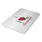 Ich höre Savannah Cat Silver Badematte (Schrägansicht)