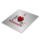 Ich höre Savannah Cat Silver Fliese (Seite)