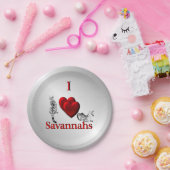 Ich höre Savannah Cat Silver Pappteller (Party)