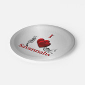 Ich höre Savannah Cat Silver Pappteller (Schrägansicht)