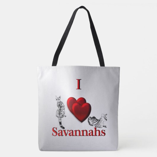 Ich höre Savannah Cat Silver Tasche (Vorderseite)