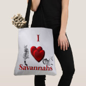 Ich höre Savannah Cat Silver Tasche (Von Nahem)