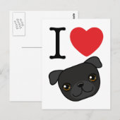 Ich höre schwarze Möpsen Postkarte (Vorne/Hinten)