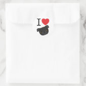 Ich höre schwarze Möpsen Runder Aufkleber (Tasche)