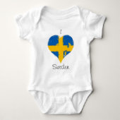 Ich höre Schweden schwedische Flagge Baby Strampler (Vorderseite)