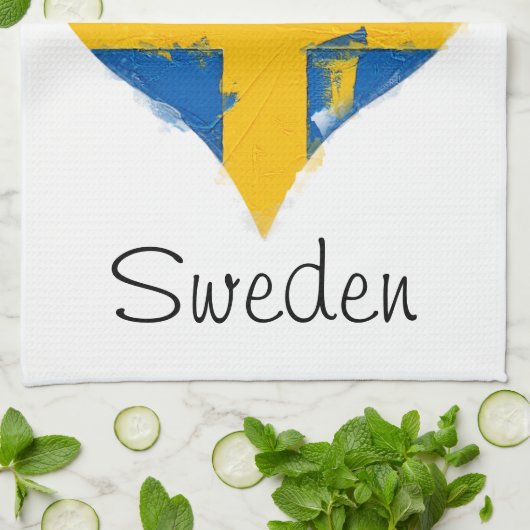 Ich höre Schweden schwedische Flagge Geschirrtuch (Gefaltet)