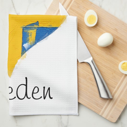 Ich höre Schweden schwedische Flagge Geschirrtuch (Viertel Falte)