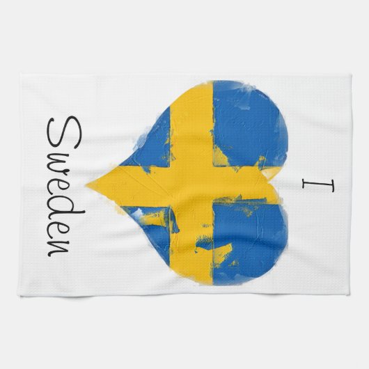 Ich höre Schweden schwedische Flagge Geschirrtuch (Horizontal)