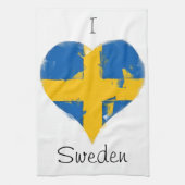 Ich höre Schweden schwedische Flagge Geschirrtuch (Vertikal)
