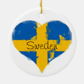 Ich höre Schweden schwedische Flagge Keramik Ornament (Hinten)