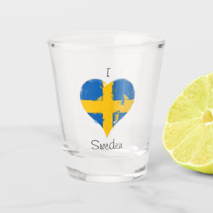 Ich höre Schweden schwedische Flagge Schnapsglas