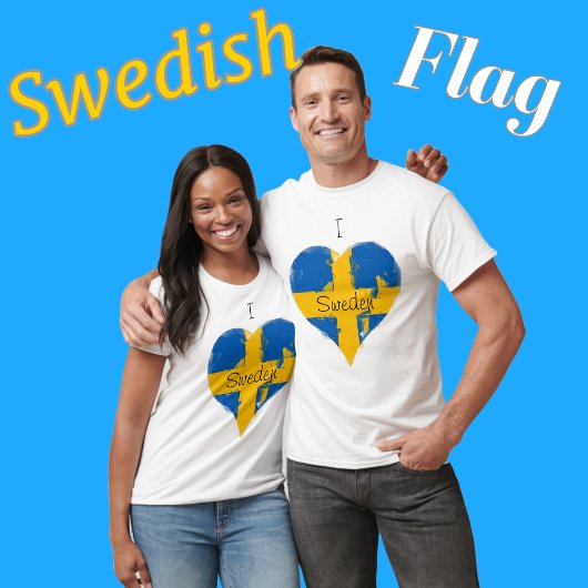 Ich höre Schweden schwedische Flagge T-Shirt