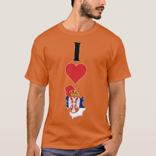 Ich höre Serbien I Liebe Serbische Nationalflagge  T-Shirt
