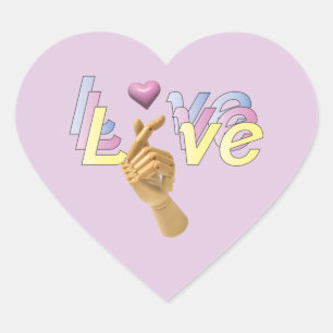 Ich höre Sie Finger Herz-Liebe Sticker