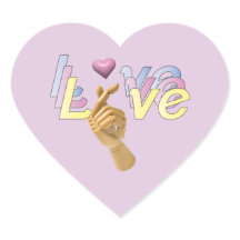 Ich höre Sie Finger Herz-Liebe Sticker