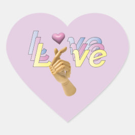 Ich höre Sie Finger Herz-Liebe Sticker
