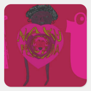 Ich höre Sie Nakupenda Sana Happy Valentinstag Quadratischer Aufkleber