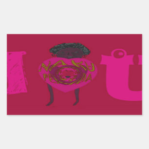 Ich höre Sie Nakupenda Sana Happy Valentinstag Rechteckiger Aufkleber