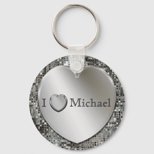 Ich höre... Silver Heart Keychain Schlüsselanhänger (Vorderseite)