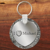 Ich höre... Silver Heart Keychain Schlüsselanhänger (Vorderseite)