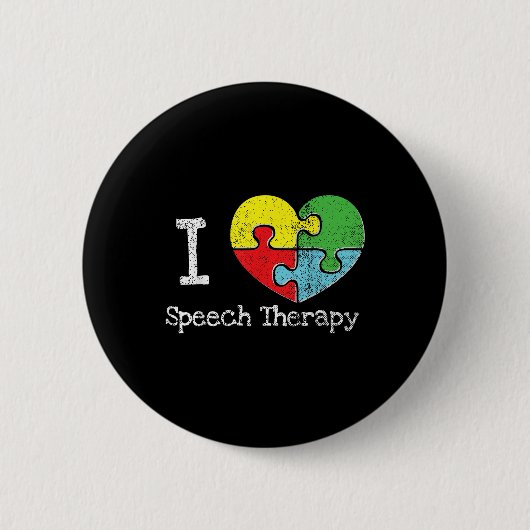 Ich höre Sprechtherapie, Autismus Bewusstsein Button (Vorderseite)