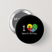 Ich höre Sprechtherapie, Autismus Bewusstsein Button (Vorne & Hinten)