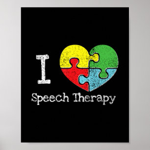 Ich höre Sprechtherapie, Autismus Bewusstsein Poster