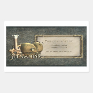 Ich höre Steampunk-Buchzeichen-Sticker Rechteckiger Aufkleber