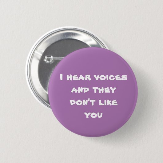 Ich höre Stimmen - Lila Ver Button (Vorne & Hinten)