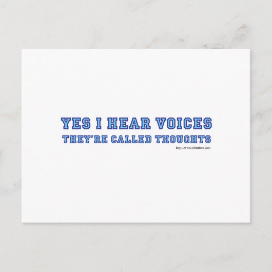 Ich höre Stimmen Postkarte (Vorderseite)