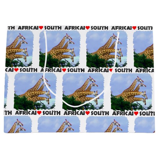 Ich höre Südafrika 4 Giraffen Große Geschenktüte (Vorderseite)