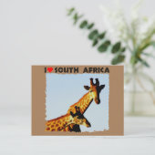 Ich höre Südafrika Blue Sky Giraffen Postkarte (Stehend Vorderseite)