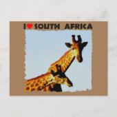Ich höre Südafrika Blue Sky Giraffen Postkarte (Vorderseite)