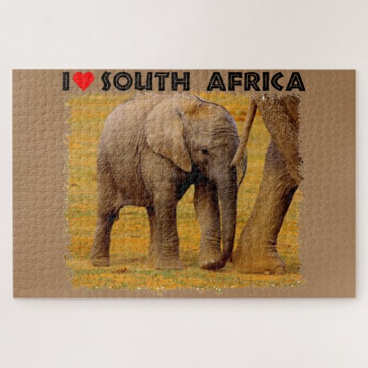 Ich höre Südafrika Elefantenkalb Puzzle (Horizontal)
