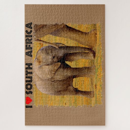 Ich höre Südafrika Elefantenkalb Puzzle (Vertikal)